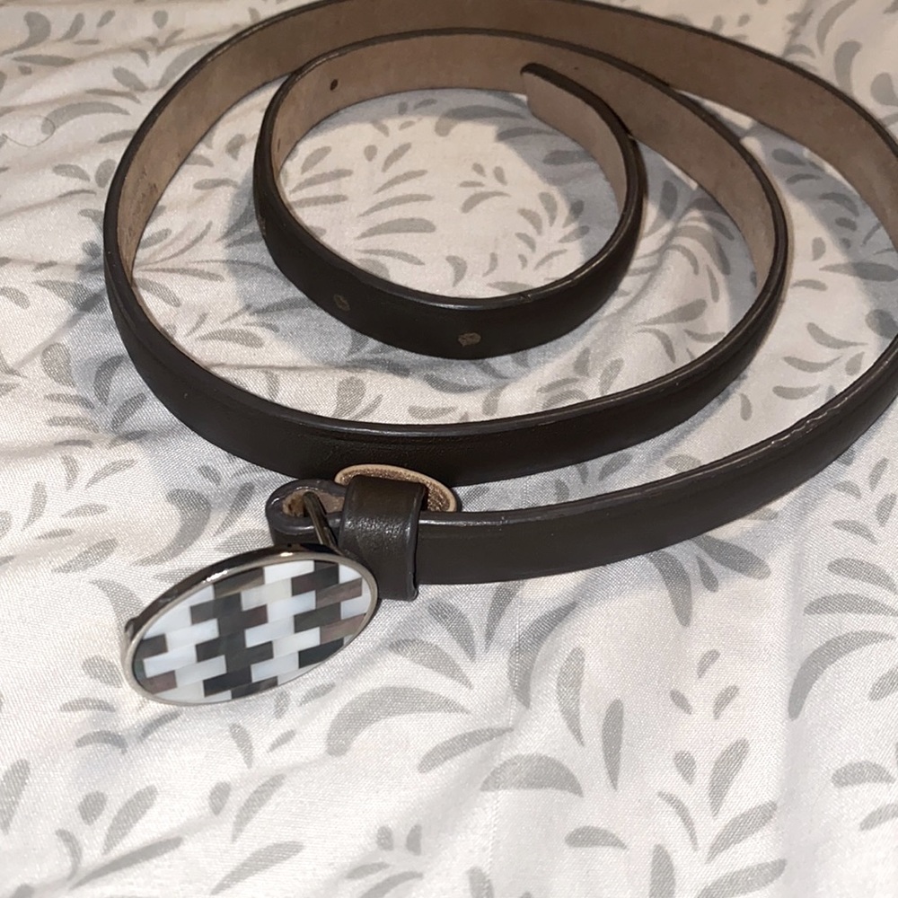 NEW LOFT Brown Design Buckle Skinny Belt M #1326